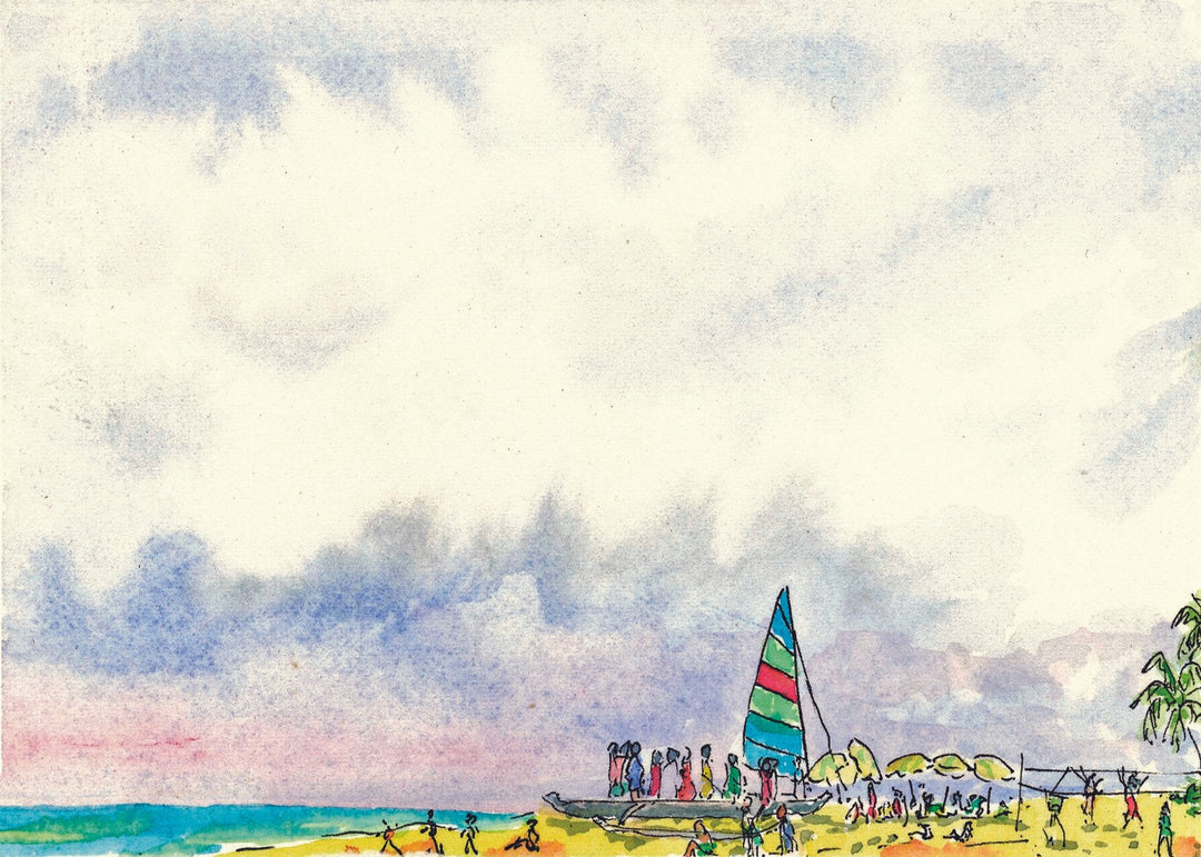 Mud Pie Watercolor Canoes Beach Towel – 26 X 16.5 Inches, Coastal Quote, Cotton Hand Towel For Bathroom Or Beach