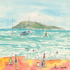 Kaanapali Beach - Watercolor  Art Card Set of 6